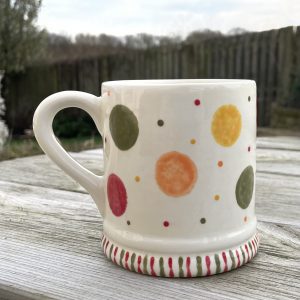 Mugs. Hand Painted, Spotty, Ceramic Pottery Shop, Gifts for Friends and Family, Mother's Day, Easter