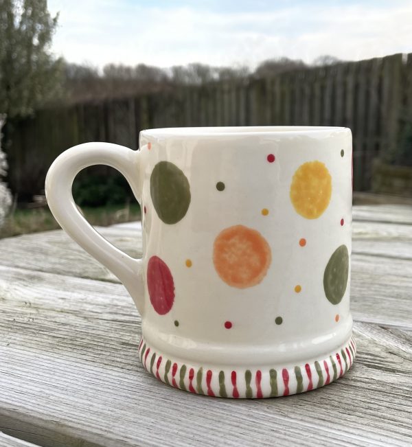 Mugs. Hand Painted, Spotty, Ceramic Pottery Shop, Gifts for Friends and Family, Mother's Day, Easter