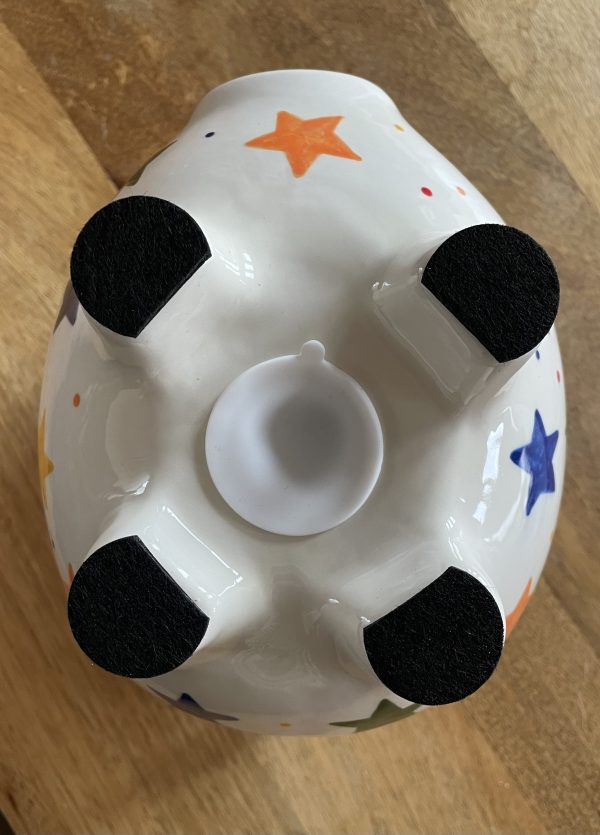 Hand Painted Piggy Bank, Multicoloured Stars, Ceramic Pottery, Gifts for Children, Baptism, Christening, Large - Image 7