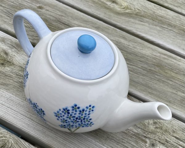 Hand Painted, Blue, White, Hydrangea, Teapot, Ceramic, Pottery, Gifts for Friends and Family - Image 7