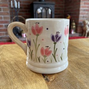 Purple and Pink, Tulip Garden, Mug, Hand Painted, Ceramic Pottery Shop, Gifts for Friends and Family, Mum