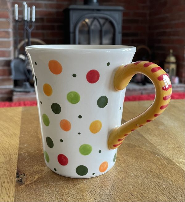 Hand Painted, Multicoloured, Spotty, Mug, Ceramic, Pottery, Gifts for Friends and Family - Image 4