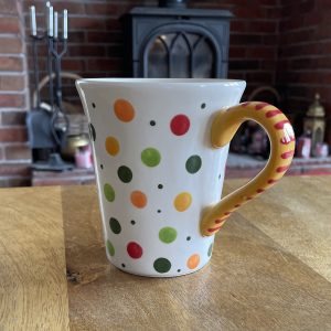 Hand Painted, Multicoloured, Spotty, Mug, Ceramic, Pottery, Gifts for Friends and Family
