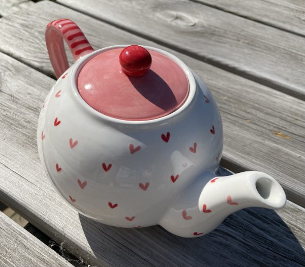 Hand Painted, White, Red, Pink, Sweet Heart, Teapot, Ceramic, Pottery, Gifts for Friends and Family - Image 7