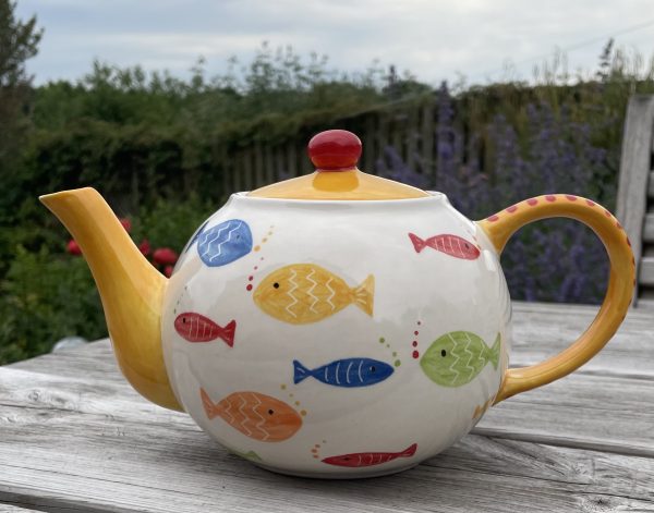 Hand Painted, Colourful, Fish, Teapot, Ceramic, Pottery Shop, Gifts for Friends and Family