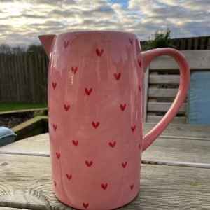 Large Jug, Pink, Red, Sweetheart, Vase, Ceramic, Pottery, Gifts for Friends and Family