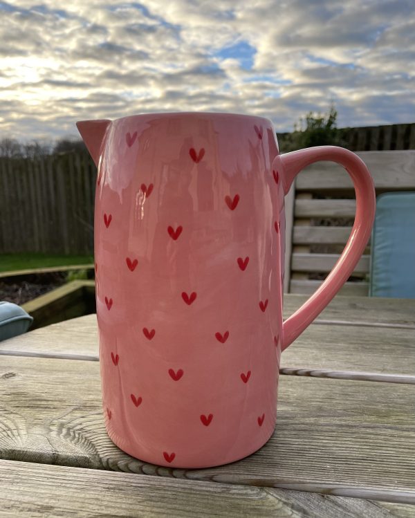 Large Jug, Pink, Red, Sweetheart, Vase, Ceramic, Pottery, Gifts for Friends and Family
