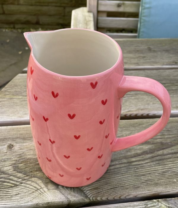 Large Jug, Pink, Red, Sweetheart, Vase, Ceramic, Pottery, Gifts for Friends and Family - Image 5
