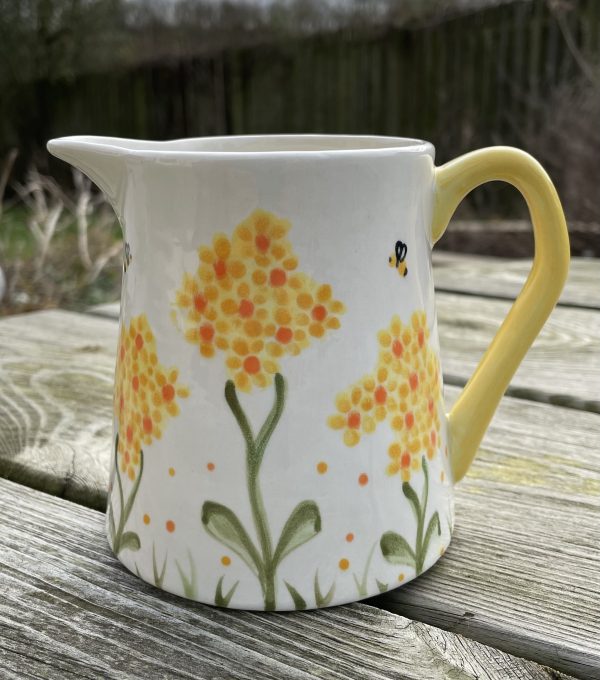Hand Painted, Small Jug, White with a Yellow Hydrangea Design, Ceramic Pottery Shop, Gifts for Friends and Family - Image 7