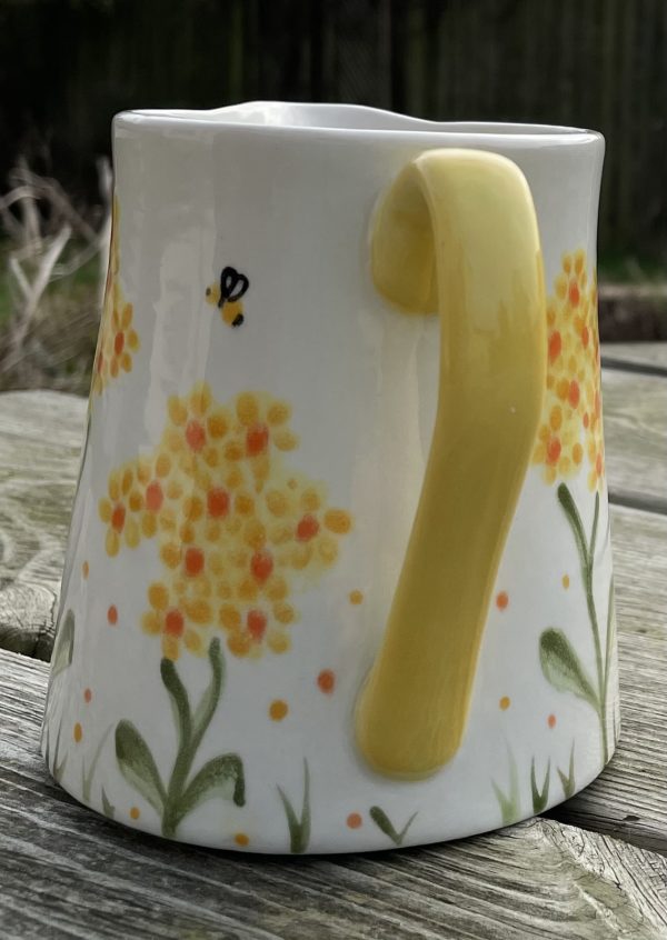 Hand Painted, Small Jug, White with a Yellow Hydrangea Design, Ceramic Pottery Shop, Gifts for Friends and Family - Image 6