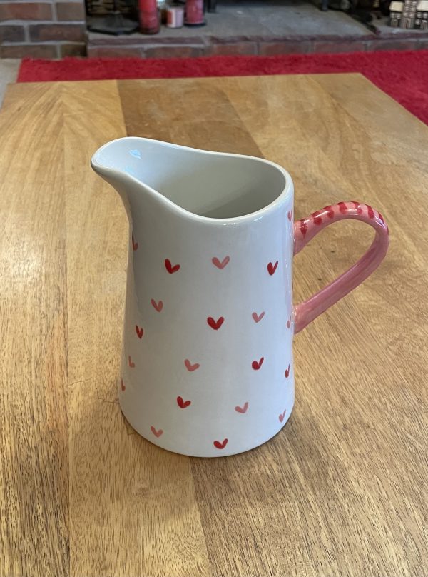 Hand Painted, White, Red, Pink, Sweet Heart, Jug, Medium, Ceramic, Pottery, Gifts for Friends and Family - Image 6